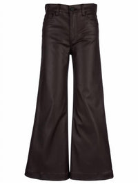 KUT FROM THE KLOTH Meg High Rise Wide Leg Coated Canvas Pants in chocolate 1 - women's pants - alternate view