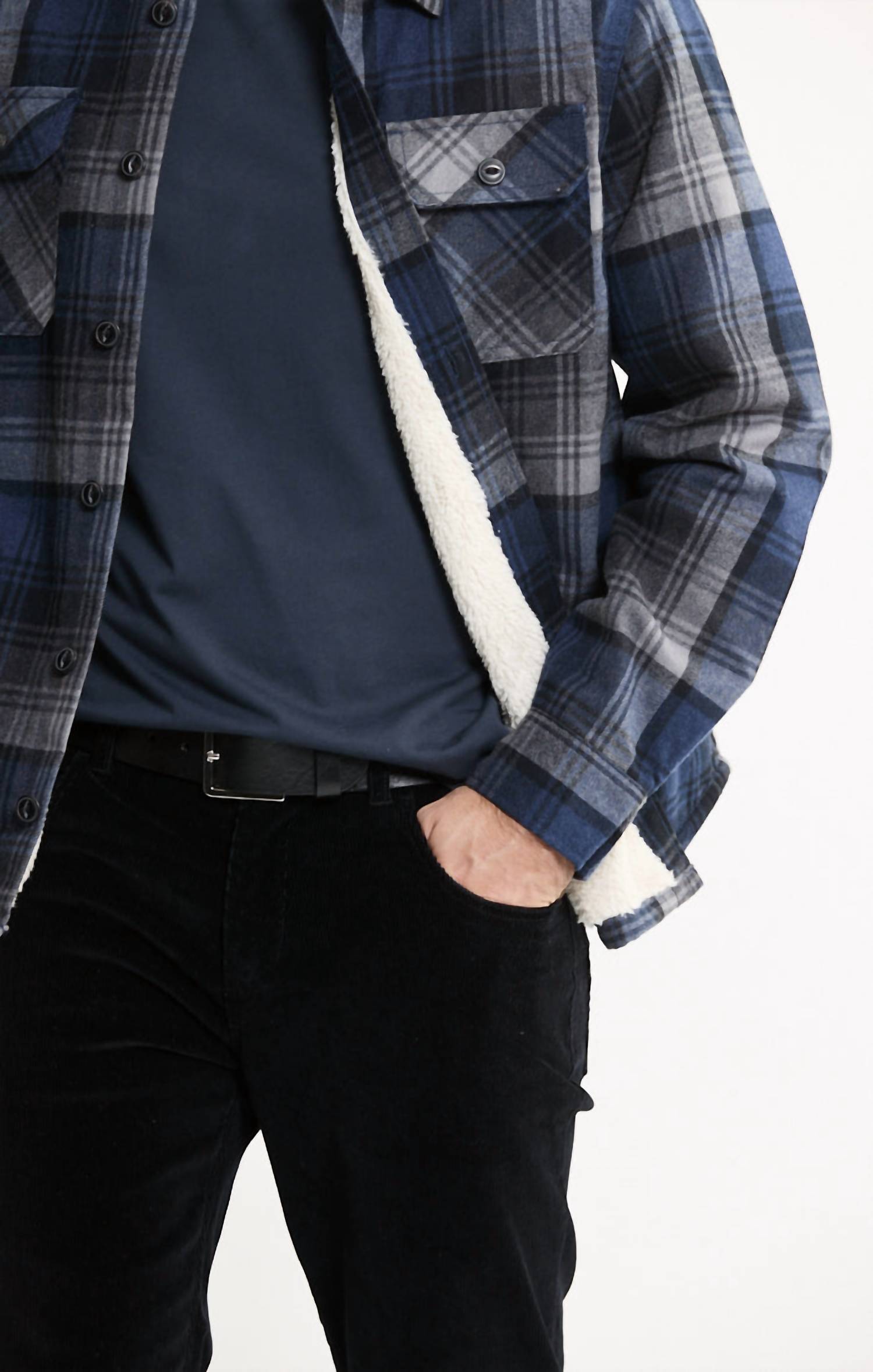 Jachs New York - Sherpa Lined Flannel Shirt Jacket