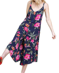 umgee Blooming Beauty Floral Jumpsuit in navy - women's pants - alternate view