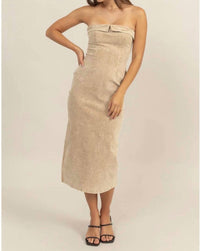 Hyfve - Washed Corduroy Strapless Dress