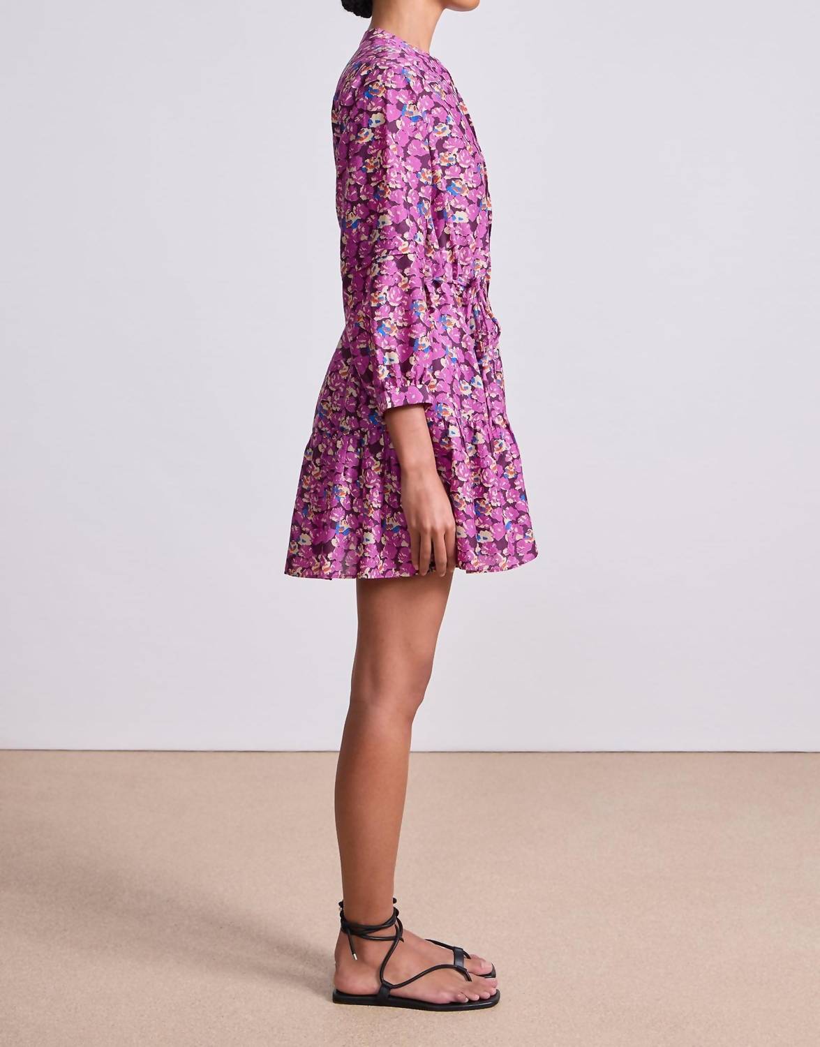 APIECE APART Lalla Mini Dress in florette peony - women's dress - detail view