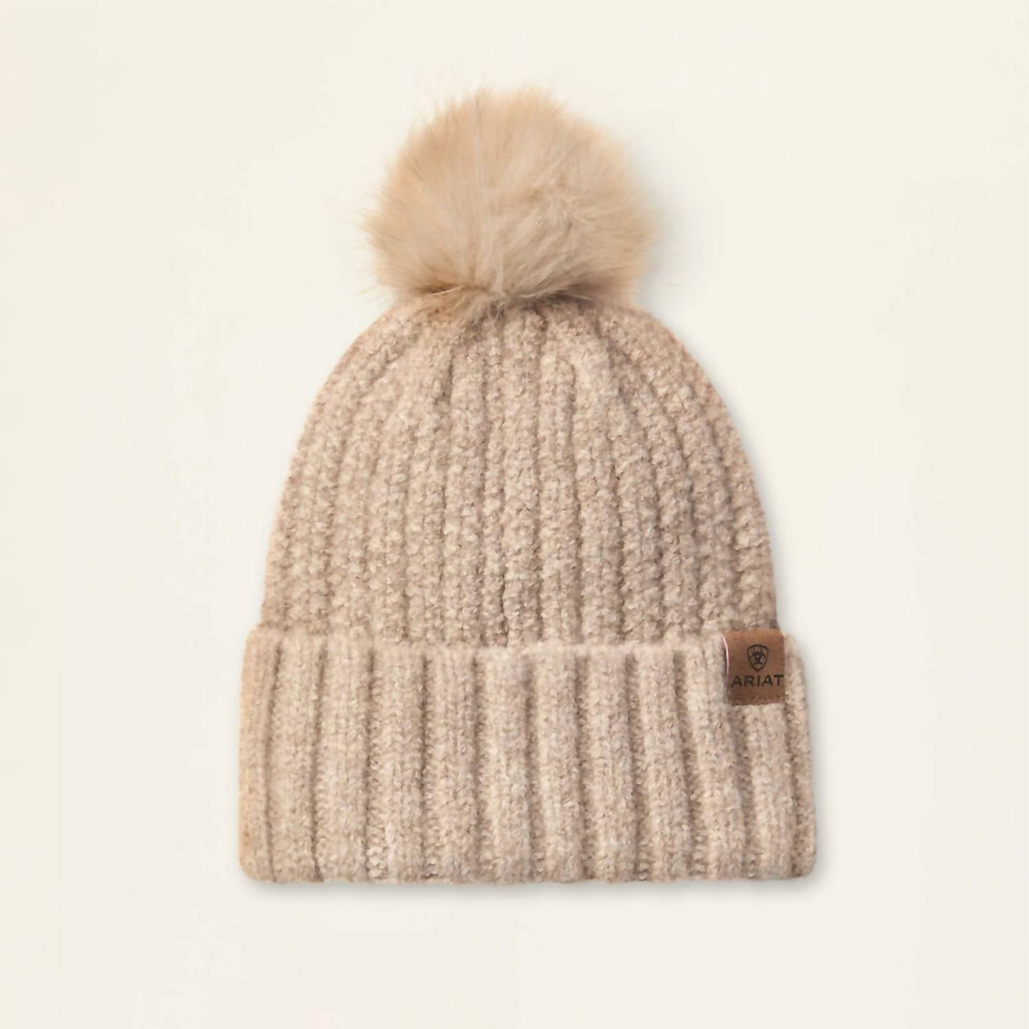 Ariat - Women's Chilton Faux Fur Pom Soft Knit Beanie