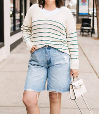 Gentle Fawn - STRIPE V-NECK SWEATER
