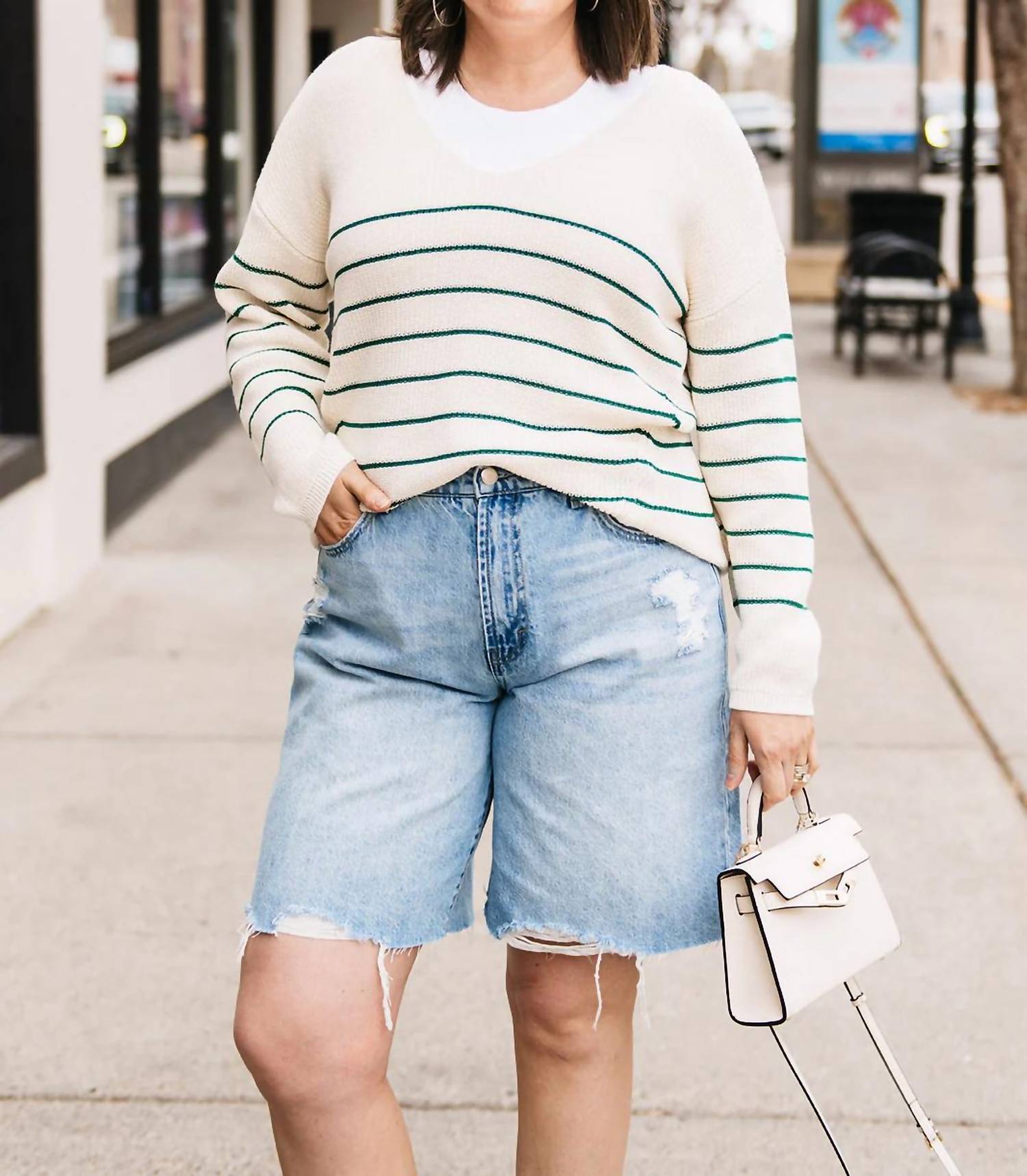 Gentle Fawn - STRIPE V-NECK SWEATER