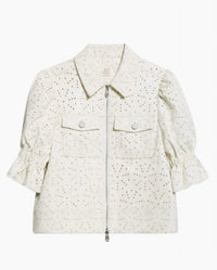 Cinq A Sept - Holly Embroidered Faux Leather Jacket