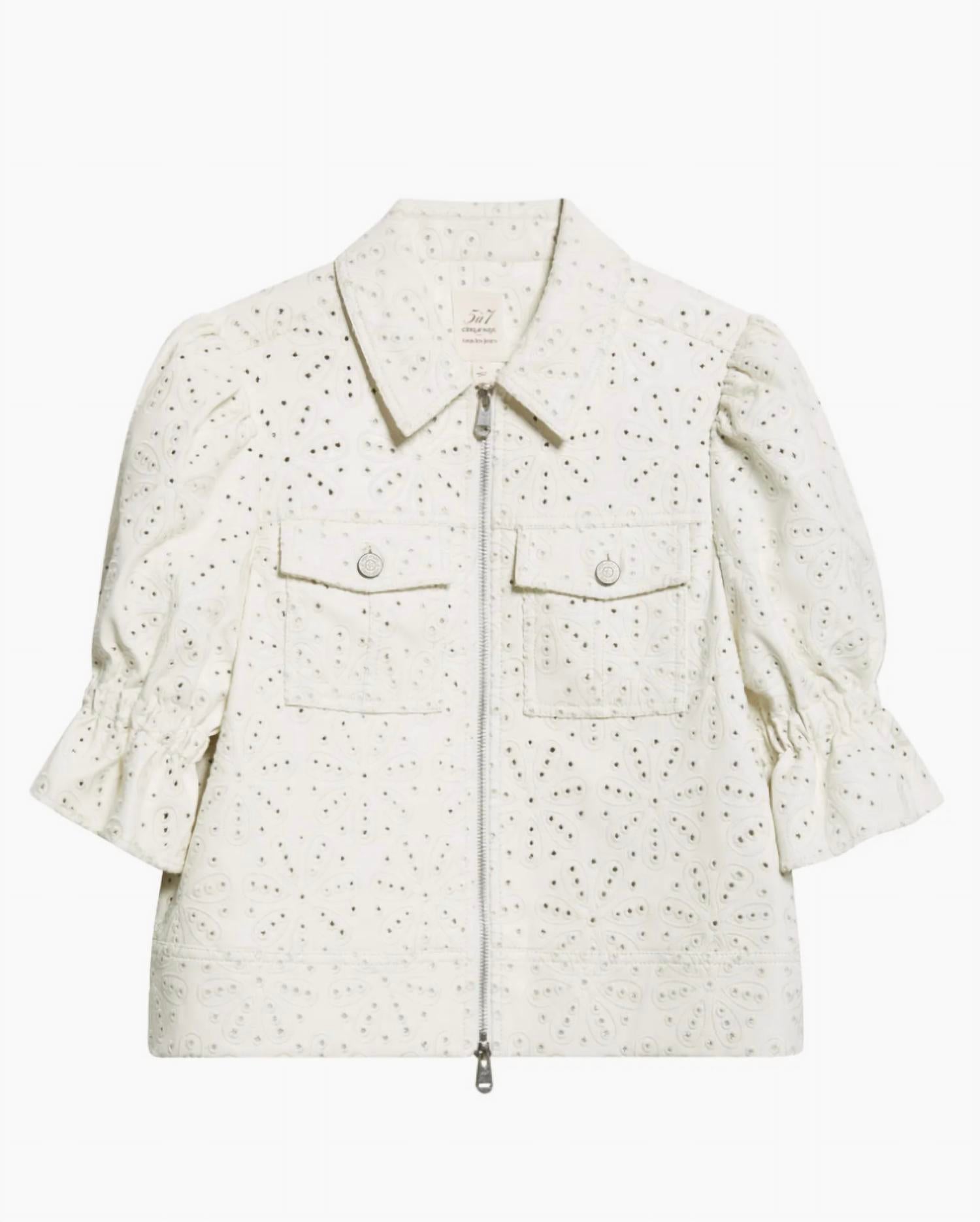 Cinq A Sept - Holly Embroidered Faux Leather Jacket