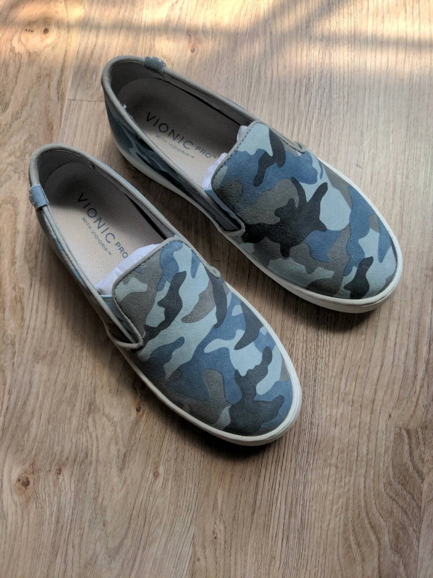 VIONIC Women's Avery Camo Slip On Sneakers in light blue - women's sneaker