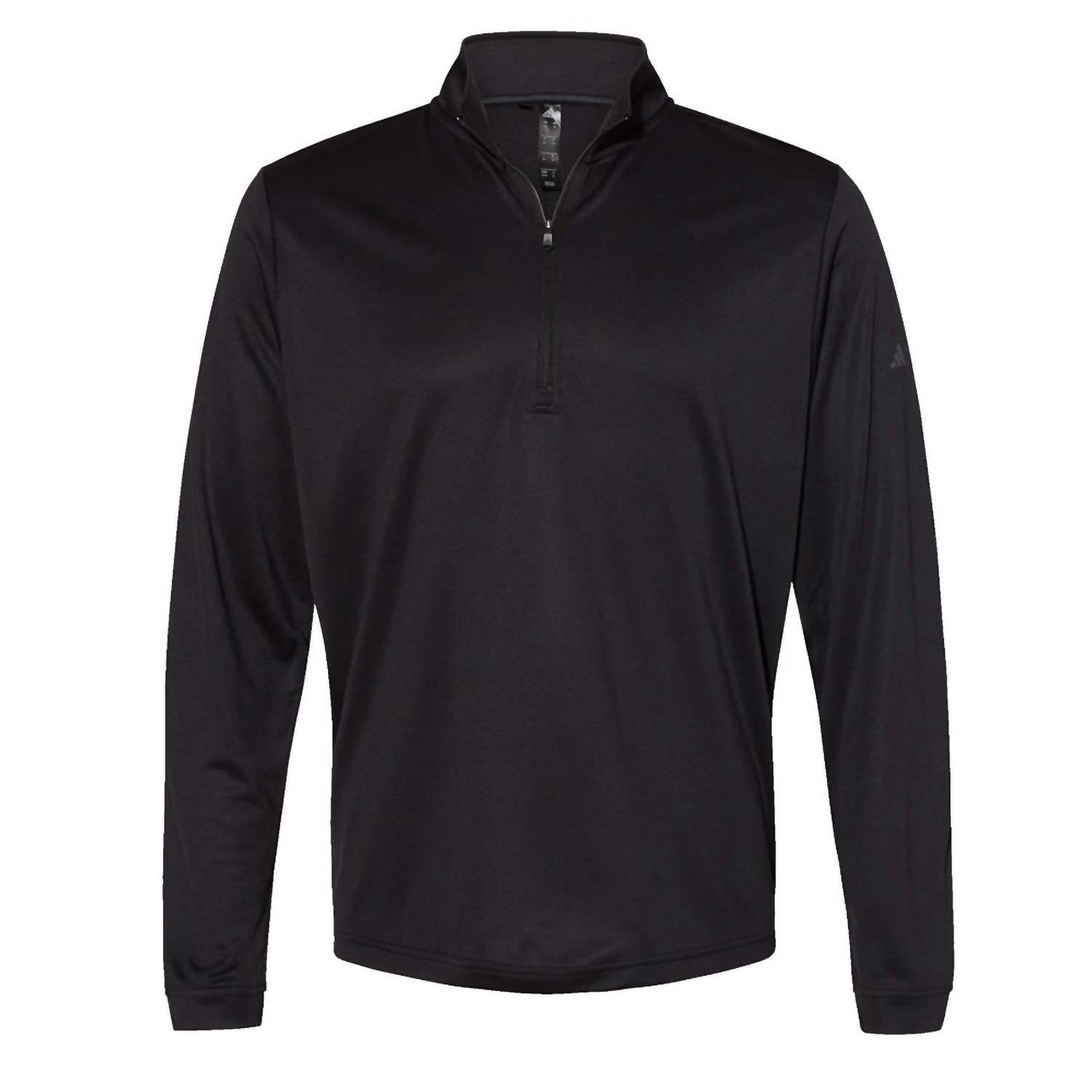 adidas Men's Lightweight Quarter Zip Top in heather black - men's sweater - alternate view