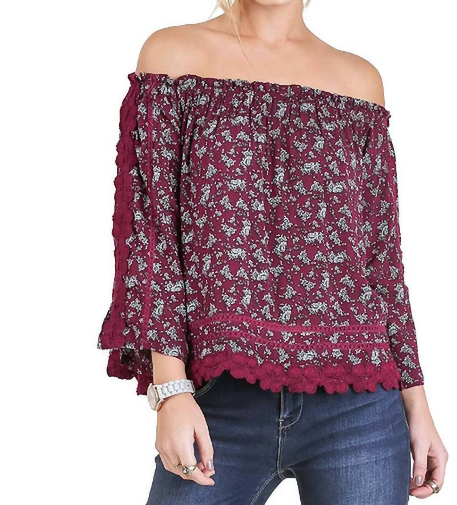 Umgee - Off The Shoulder Floral Top