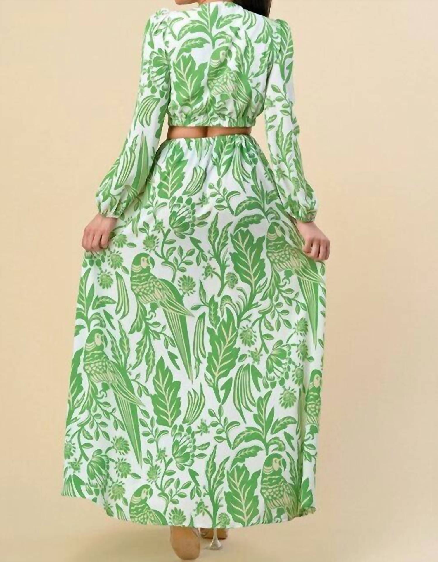 The Sang - Camille Chiffon O Ring Detail Floral Dress