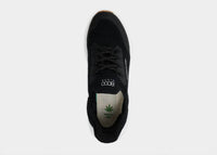 8000 Kicks Men's Hemp Leather Runner Sneaker in black white - men's shoe - alternate view