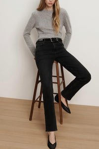Veronica Beard Leah Straight-Leg Jean in washed onyx - women's jeans - alternate view