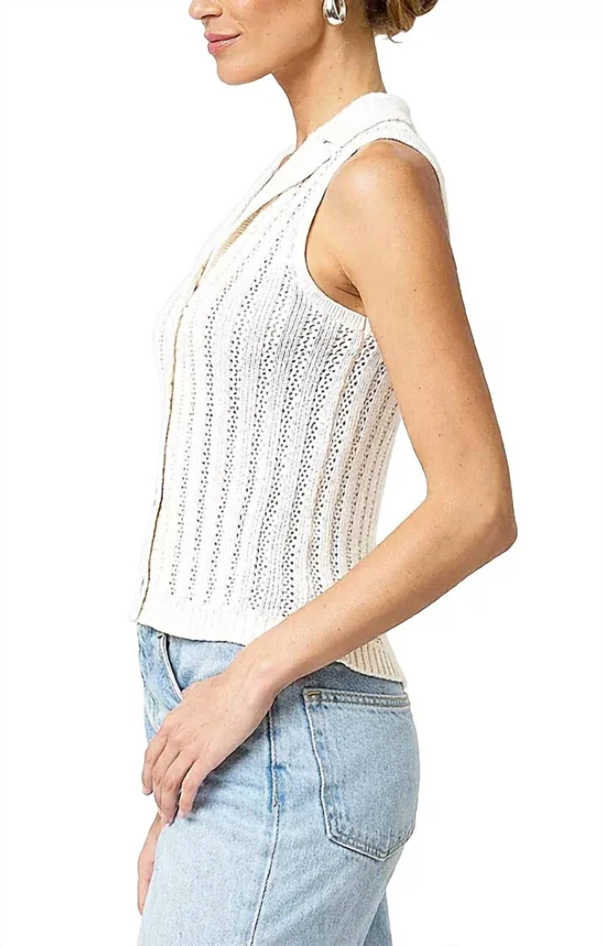 Central Park West - Women's Francie Mesh Stitch Sleeveless Vest