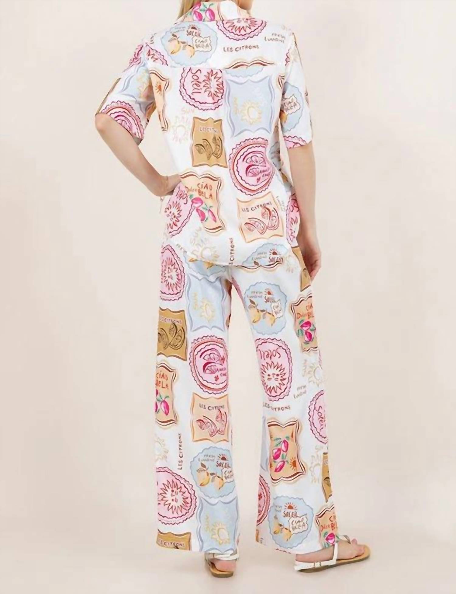 Sundayup - Stamp My Passport Top & Pant Set