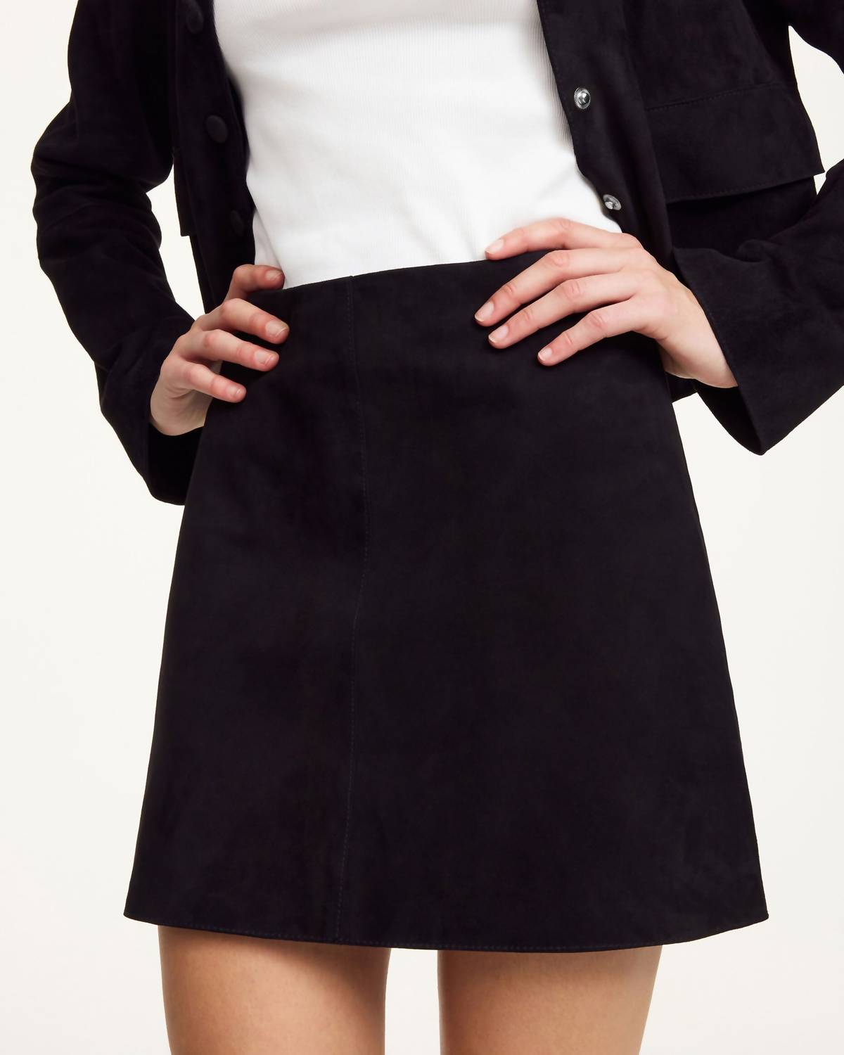 BY MALENE BIRGER Nola Suede Mini Skirt in black - women's skirt