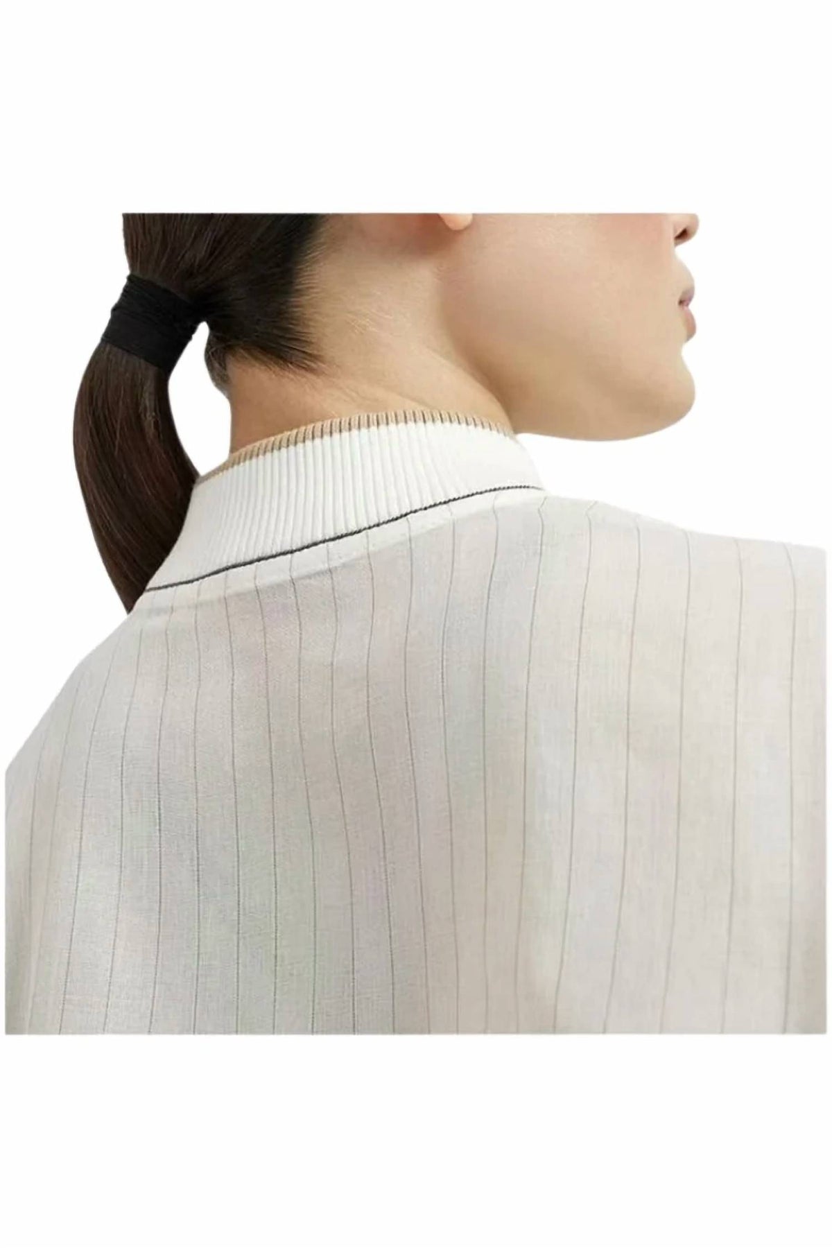 Brunello Cucinelli - Cotton Organza Pinstripe Bomber Jacket