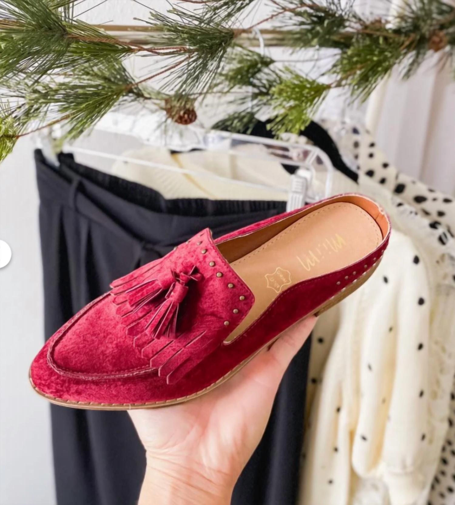 Mi.iM Women's Berlin Mule in wine - women's shoe - detail view