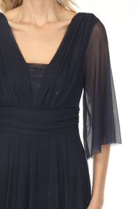 Joseph Ribkoff Shimmery A-line Evening Gown in navy - women's dress - view 5