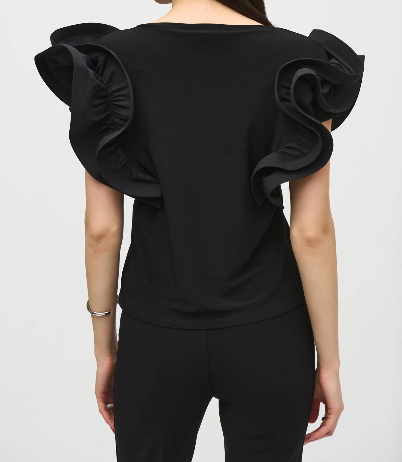 Joseph Ribkoff - Ruffled Crew Neck Top