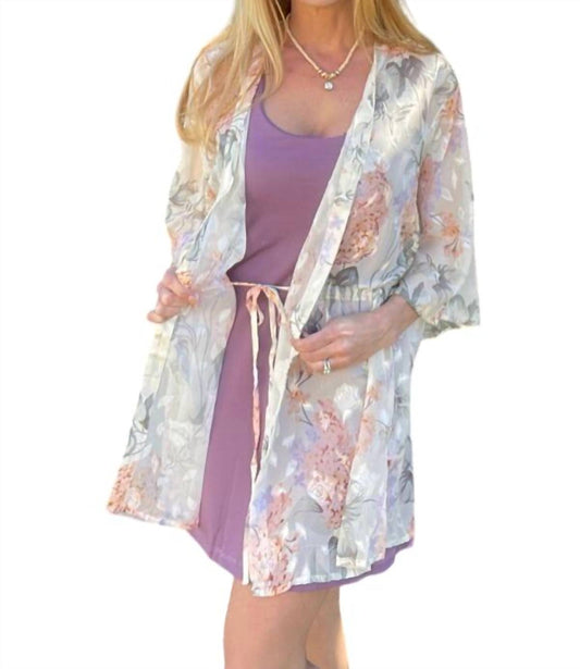 Floral Printed String Waist Kimono