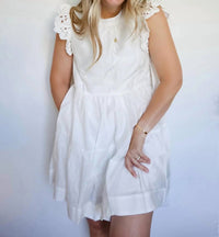 English Factory - Crochet Ruffle Mini Dress