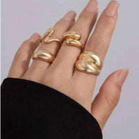Josslyn By Wall To Wall - Women's Abstract Boho 4-piece Stackable Rings