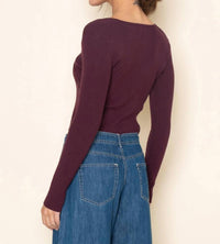 Fore Collection - Brenna Buckle V-neck Knit Top
