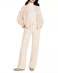 Nic + Zoe Embroidered Cardigan Sweater in neutral multi - women's cardigan