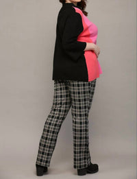 Fate Vianka Color Block Mock Neck Sweater in pink black - women's sweater - view 5