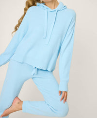 PJ Salvage Sweater Weather Hoodie in light sky - women's top - view 4