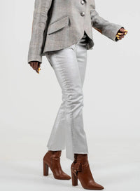 Smythe Hunting Blazer With Rectangle Elbow Patch in dove glencheck - women's jacket - view 5