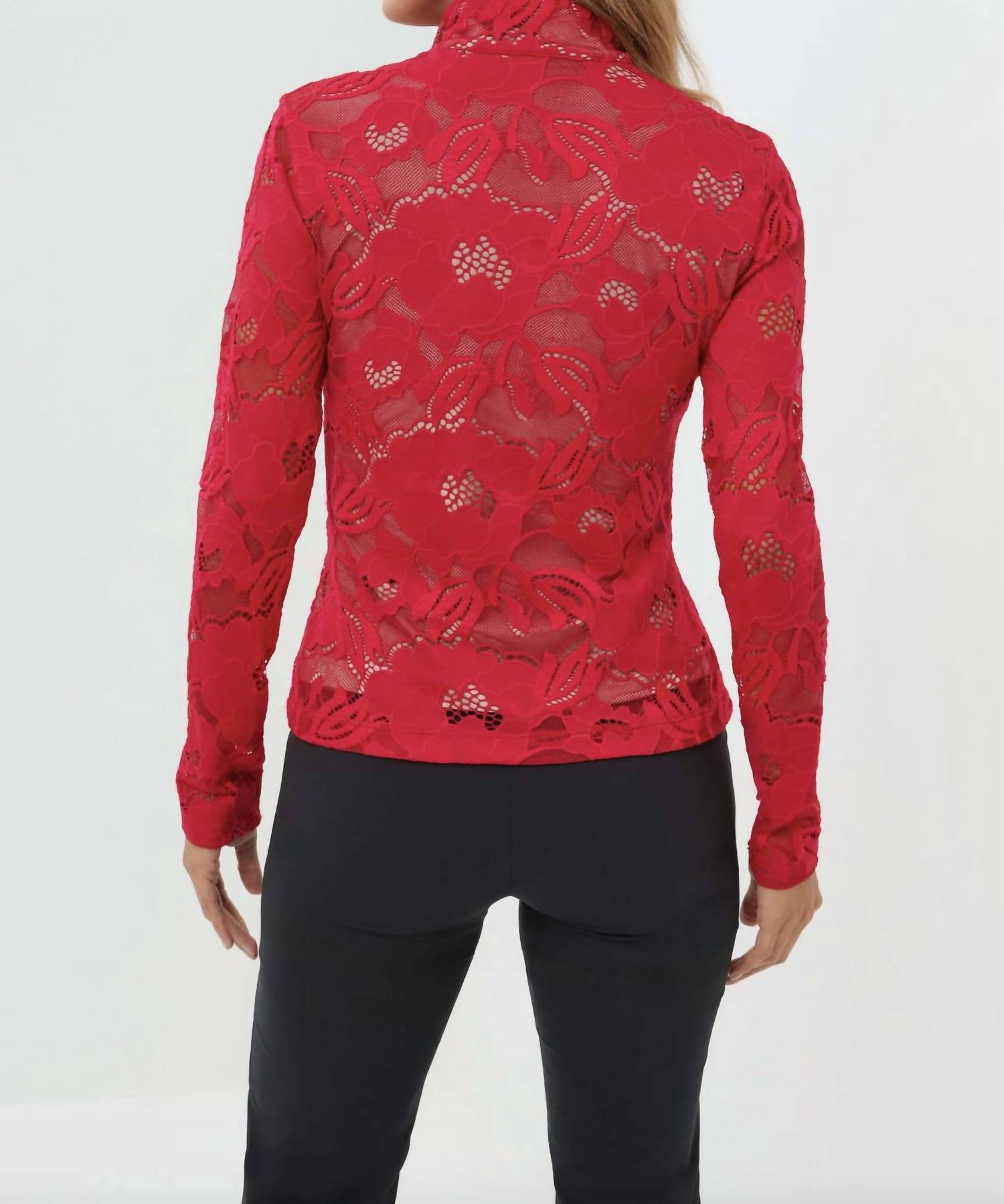 Anatomie - Lace Stacey 1/4 Zip Long Sleeve Top