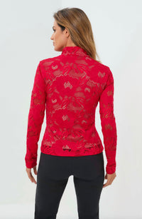 Anatomie - Lace Stacey 1/4 Zip Long Sleeve Top