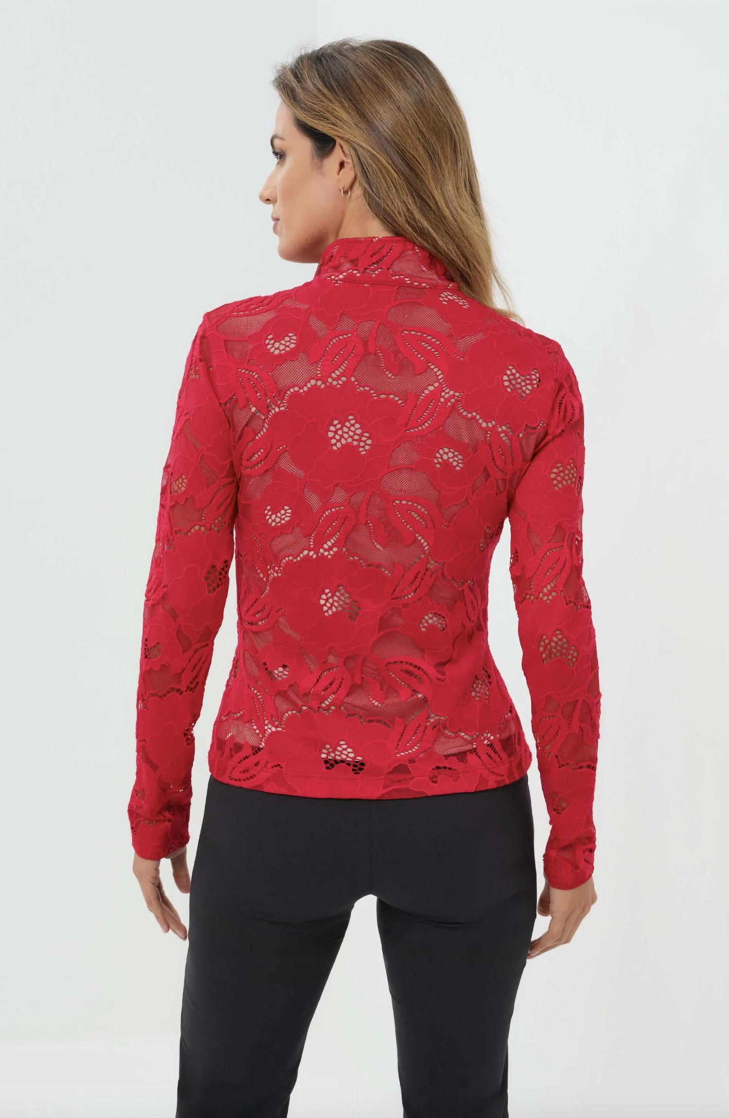 Anatomie - Lace Stacey 1/4 Zip Long Sleeve Top