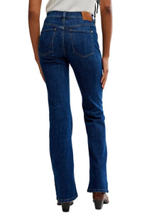 Free People Double Knot High Rise Straight Bootcut Jean in aegean - women's jeans - detail view