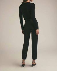 Favorite Daughter Cigarette Straight Leg Pant in black - women's pants - detail view