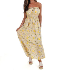 In February Lemon Blossom Tube Midi Dress in lemonade - women's dress - view 6