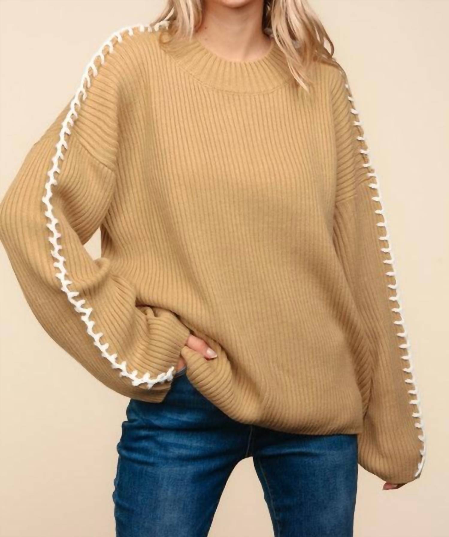 Haptics - Stitch Detail Oversized Sweater