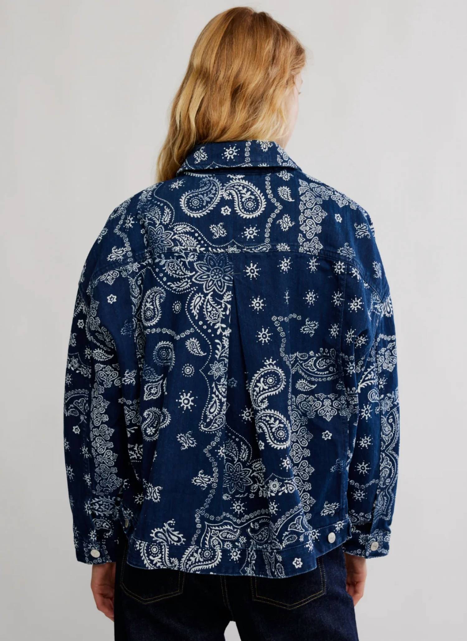Free People - Opal Swing Printed Denim Jacket