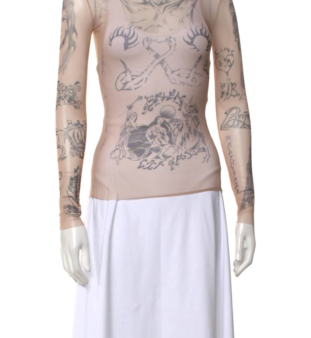 Balenciaga - Pre-loved Women's Underlay Lace Long Sleeve Top