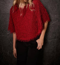 Joseph Ribkoff - Fringe Short Sleeves Top