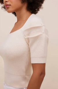 ASTR Adelia Ribbed Knit Sweater in ivory - women's sweater - view 4