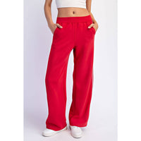 RAE MODE Scuba Wide Leg Pant in red - women's pants