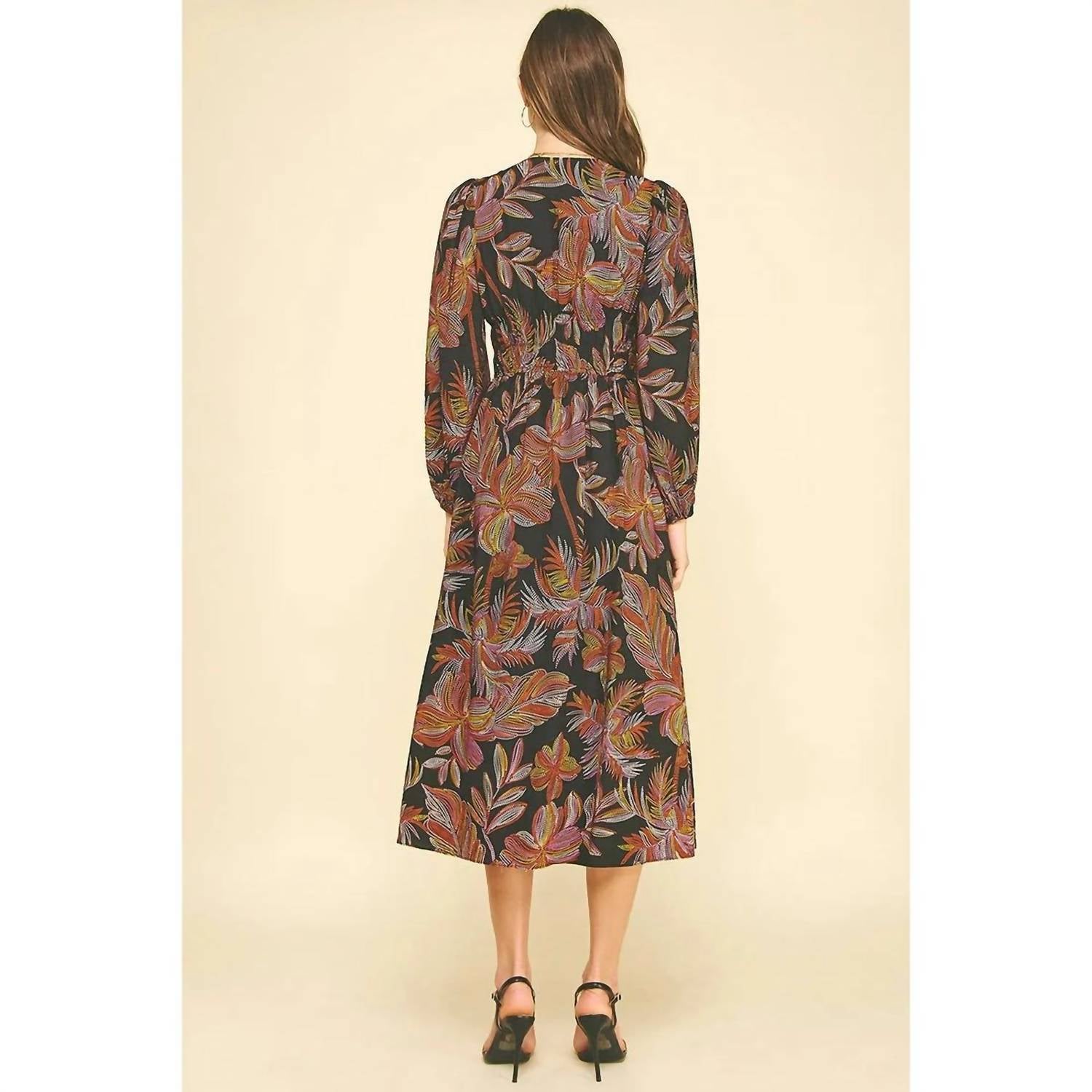 Pinch - Leaf Print Midi Dress