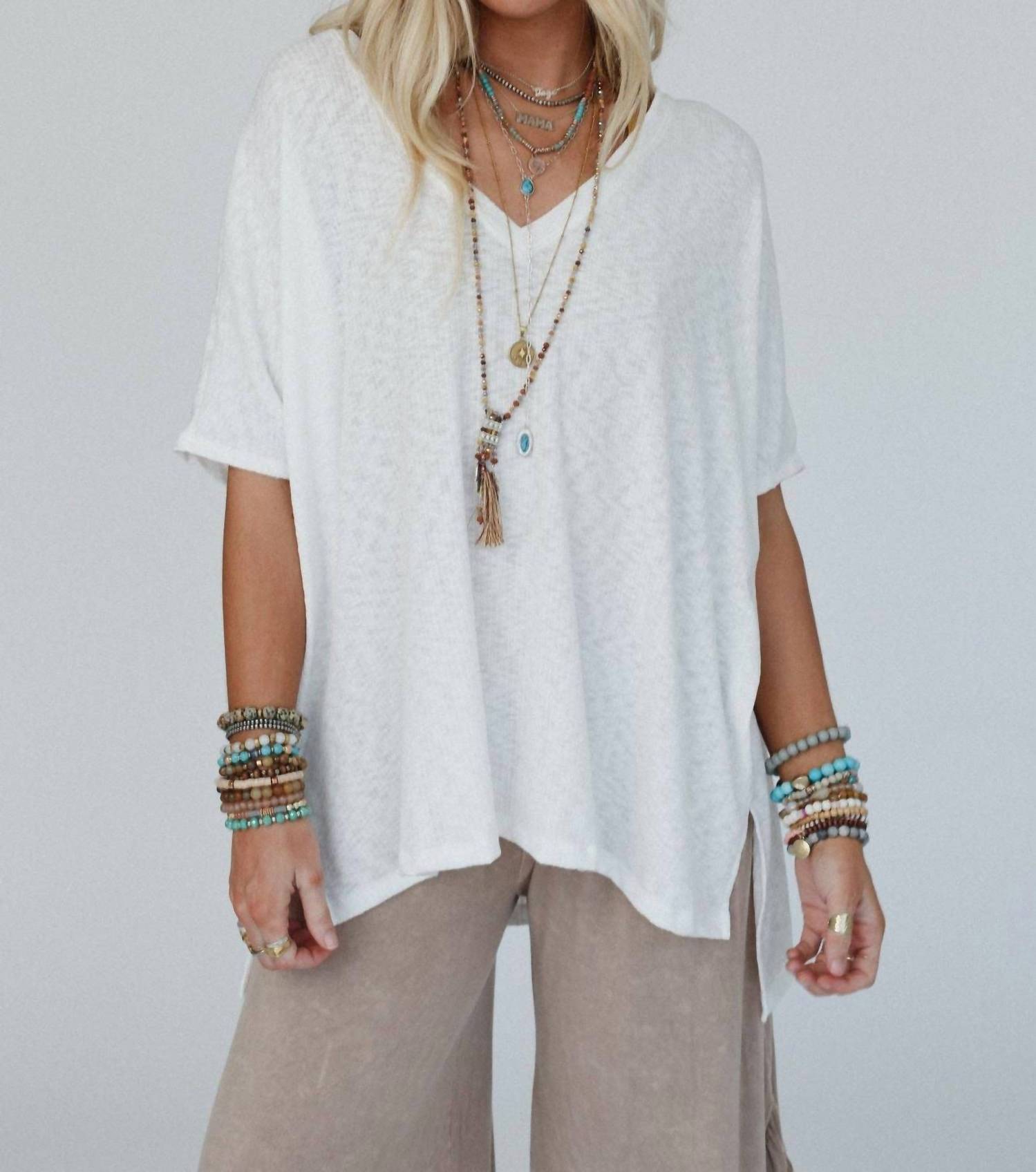 Three Bird Nest - Cayenne V-neck Top