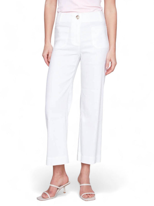 Charlie B - CROPPED LINEN BLEND STRAIGHT LEG PANT