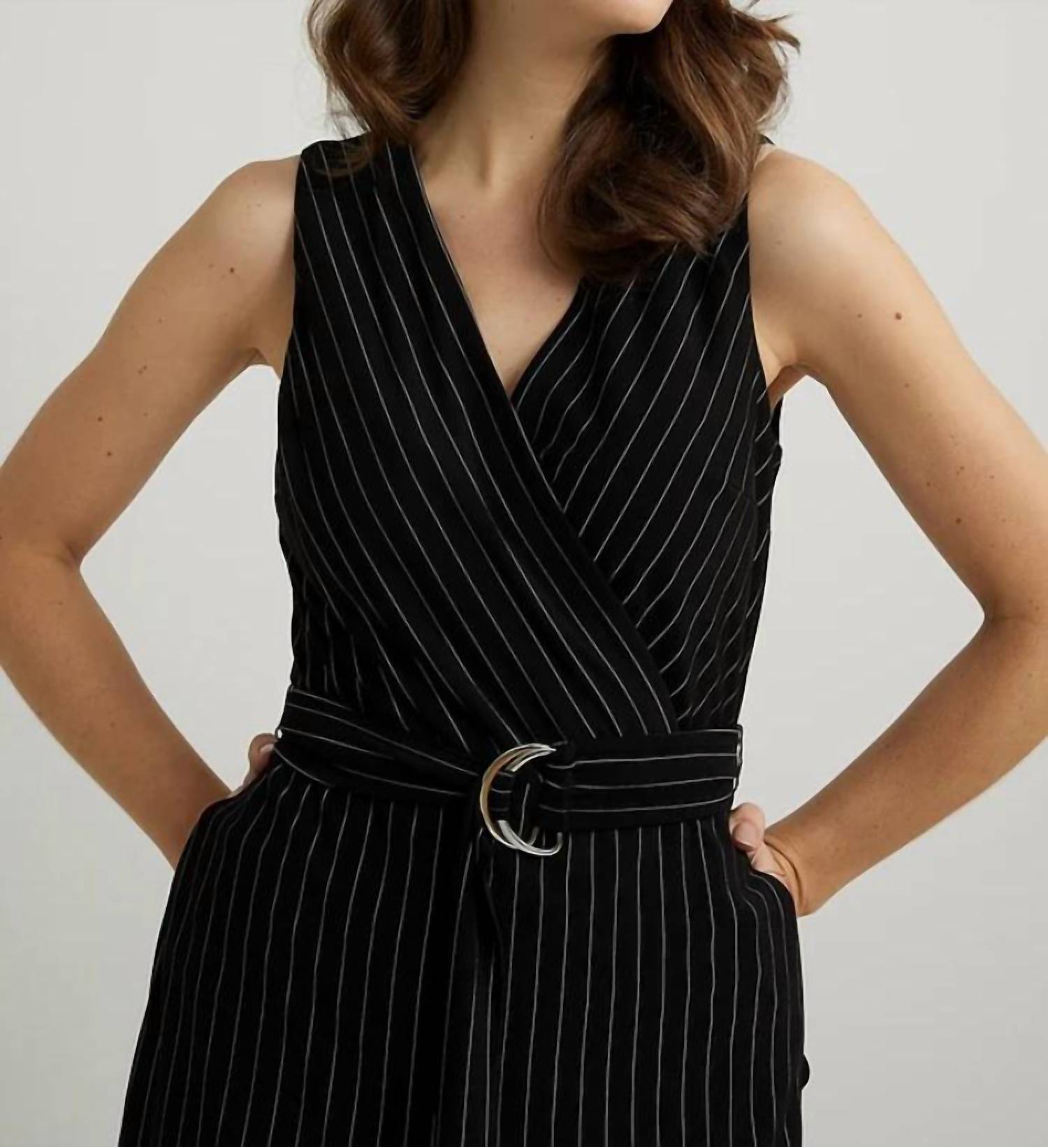 Joseph Ribkoff - Pinstripe Sleeveless Jumpsuit