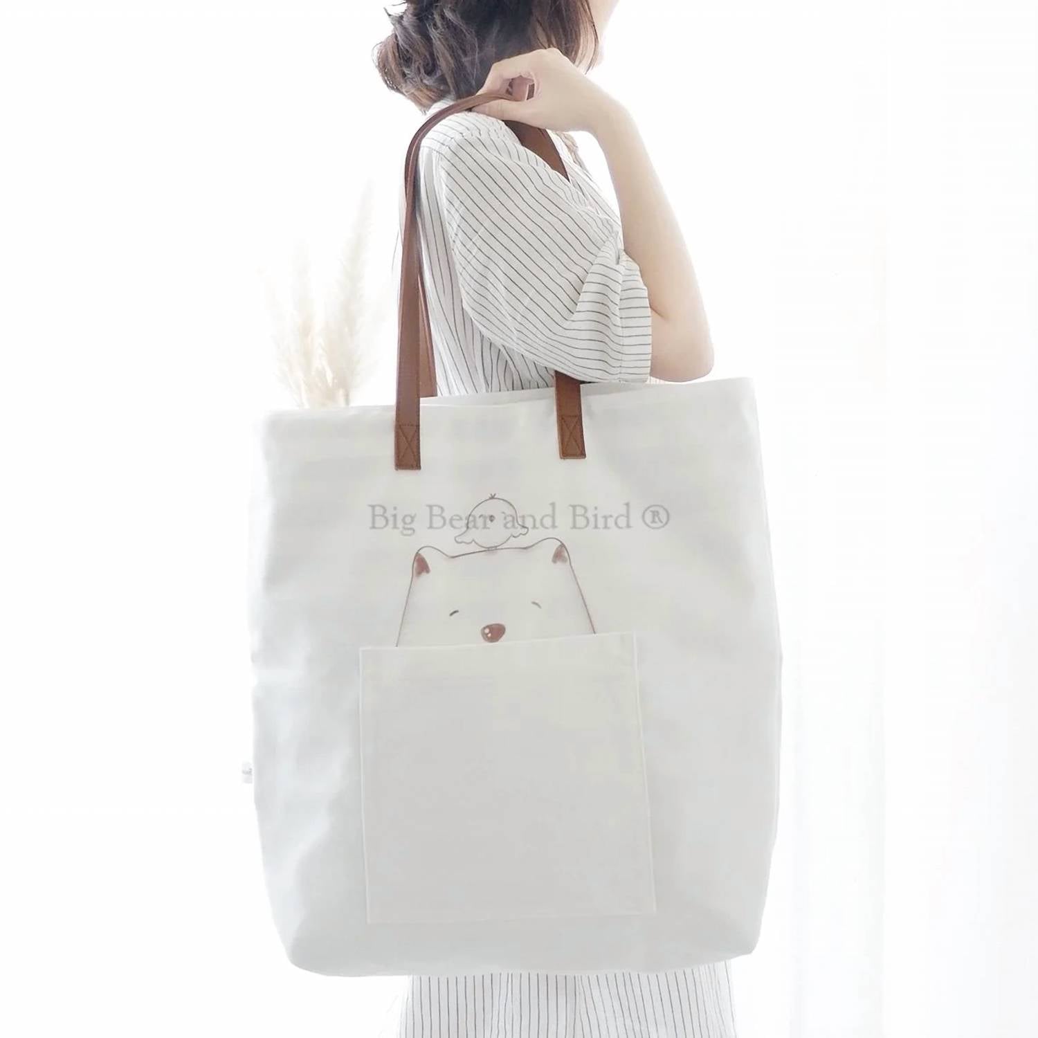 Big Bear And Bird - Classic Tote Hand Bag