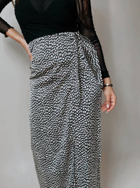 Promesa - Angeles Animal Print Satin Wrap Skirt
