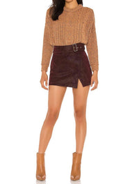 Free People Ari Wrap Skirt in wine - women's skirt - view 5